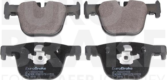 Eurobrake 5502221559 - Kit pastiglie freno, Freno a disco autozon.pro