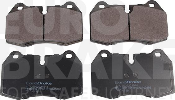 Eurobrake 5502221514 - Kit pastiglie freno, Freno a disco autozon.pro