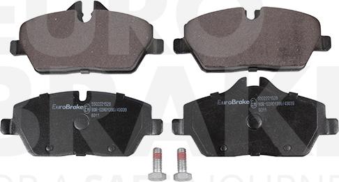 Eurobrake 5502221529 - Kit pastiglie freno, Freno a disco autozon.pro