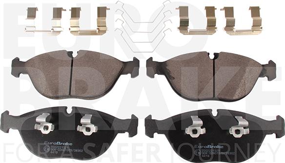 Eurobrake 5502221521 - Kit pastiglie freno, Freno a disco autozon.pro