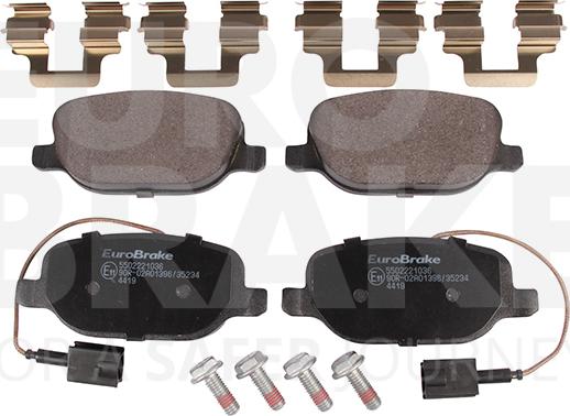 Eurobrake 5502221036 - Kit pastiglie freno, Freno a disco autozon.pro