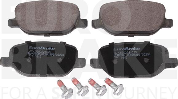 Eurobrake 5502221025 - Kit pastiglie freno, Freno a disco autozon.pro