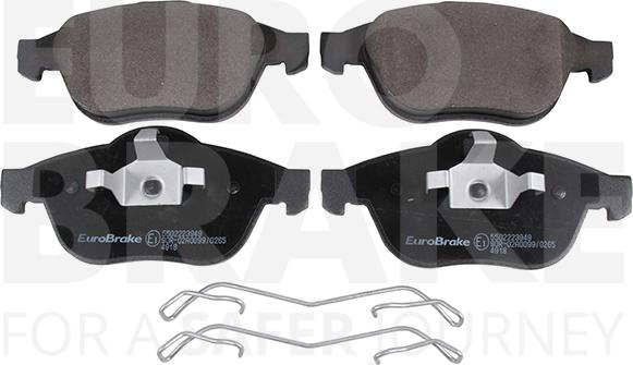 Eurobrake 5502223949 - Kit pastiglie freno, Freno a disco autozon.pro