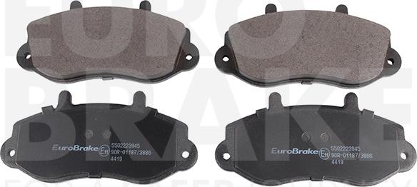 Eurobrake 5502223945 - Kit pastiglie freno, Freno a disco autozon.pro