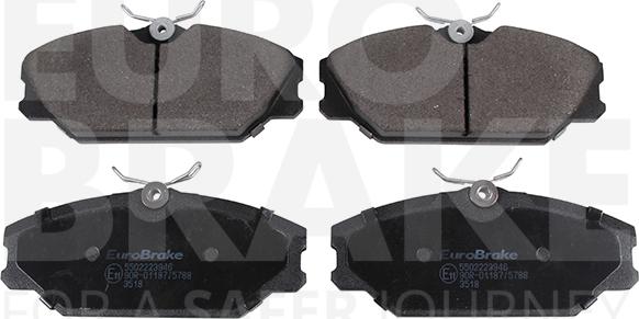 Eurobrake 5502223946 - Kit pastiglie freno, Freno a disco autozon.pro