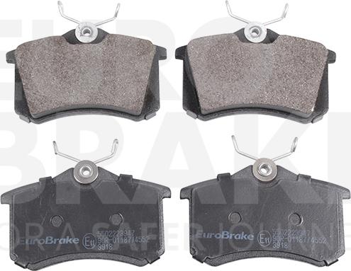 Eurobrake 5502223947 - Kit pastiglie freno, Freno a disco autozon.pro