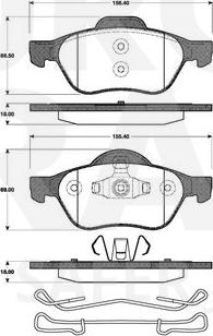 Eurobrake 5502223956 - Kit pastiglie freno, Freno a disco autozon.pro