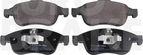 Eurobrake 5502223969 - Kit pastiglie freno, Freno a disco autozon.pro