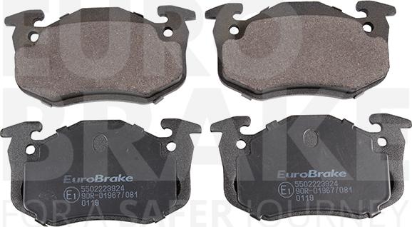 Eurobrake 5502223924 - Kit pastiglie freno, Freno a disco autozon.pro