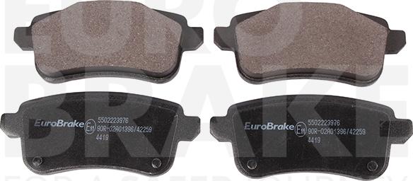 Eurobrake 5502223976 - Kit pastiglie freno, Freno a disco autozon.pro