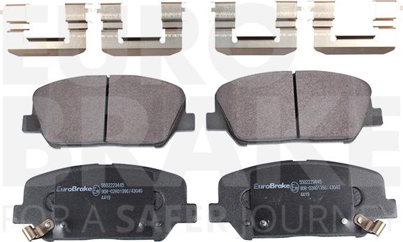 Eurobrake 5502223445 - Kit pastiglie freno, Freno a disco autozon.pro