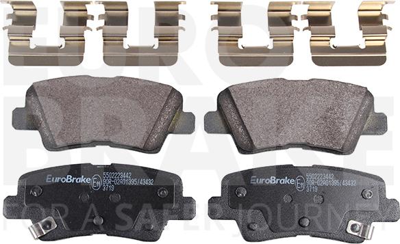 Eurobrake 5502223442 - Kit pastiglie freno, Freno a disco autozon.pro