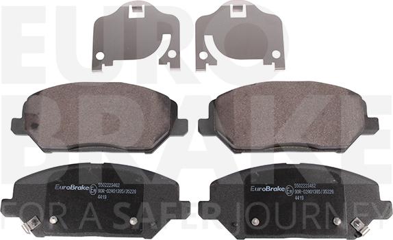 Eurobrake 5502223462 - Kit pastiglie freno, Freno a disco autozon.pro