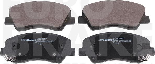 Eurobrake 5502223467 - Kit pastiglie freno, Freno a disco autozon.pro