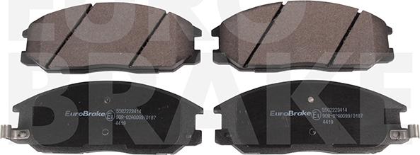 Eurobrake 5502223414 - Kit pastiglie freno, Freno a disco autozon.pro