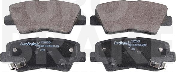 Eurobrake 5502223434 - Kit pastiglie freno, Freno a disco autozon.pro