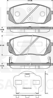 Eurobrake 5502223430 - Kit pastiglie freno, Freno a disco autozon.pro