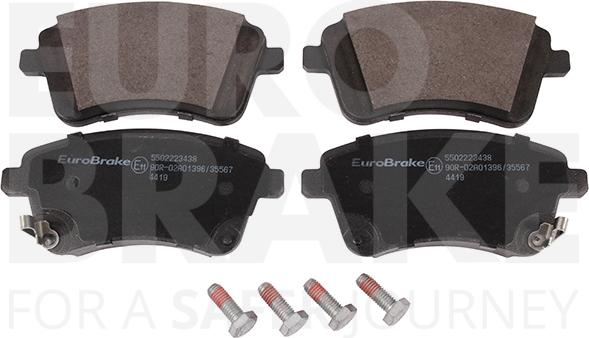 Eurobrake 5502223438 - Kit pastiglie freno, Freno a disco autozon.pro