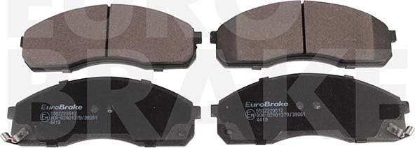 Eurobrake 5502223512 - Kit pastiglie freno, Freno a disco autozon.pro