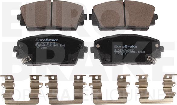 Eurobrake 5502223524 - Kit pastiglie freno, Freno a disco autozon.pro