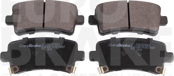 Eurobrake 5502223643 - Kit pastiglie freno, Freno a disco autozon.pro