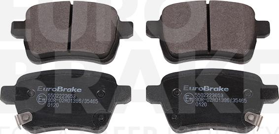 Eurobrake 5502223653 - Kit pastiglie freno, Freno a disco autozon.pro