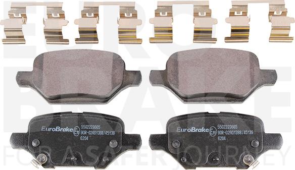 Eurobrake 5502223665 - Kit pastiglie freno, Freno a disco autozon.pro