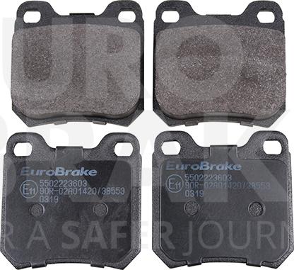 Eurobrake 5502223603 - Kit pastiglie freno, Freno a disco autozon.pro