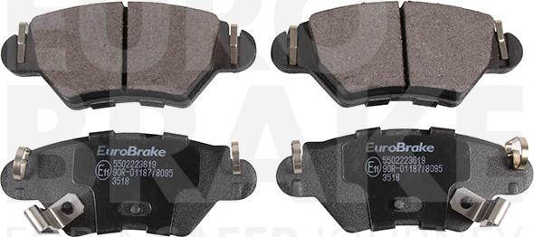 Eurobrake 5502223619 - Kit pastiglie freno, Freno a disco autozon.pro