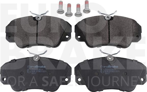 Eurobrake 5502223611 - Kit pastiglie freno, Freno a disco autozon.pro