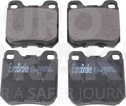 Eurobrake 5502223612 - Kit pastiglie freno, Freno a disco autozon.pro