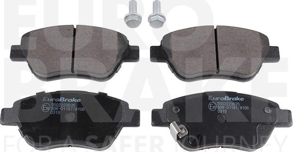 Eurobrake 5502223635 - Kit pastiglie freno, Freno a disco autozon.pro