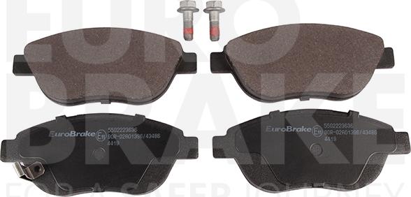 Eurobrake 5502223636 - Kit pastiglie freno, Freno a disco autozon.pro