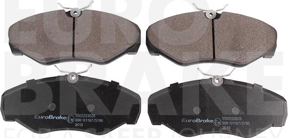 Eurobrake 5502223626 - Kit pastiglie freno, Freno a disco autozon.pro