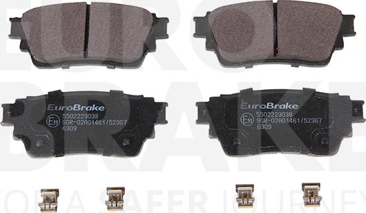 Eurobrake 5502223038 - Kit pastiglie freno, Freno a disco autozon.pro