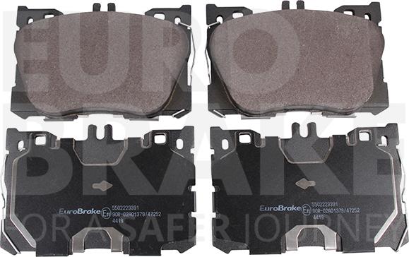 Eurobrake 5502223391 - Kit pastiglie freno, Freno a disco autozon.pro