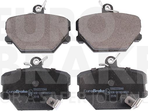 Eurobrake 5502223344 - Kit pastiglie freno, Freno a disco autozon.pro