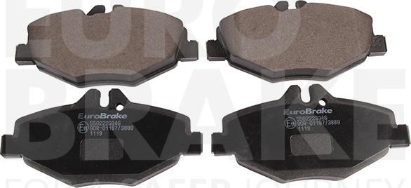 Eurobrake 5502223346 - Kit pastiglie freno, Freno a disco autozon.pro