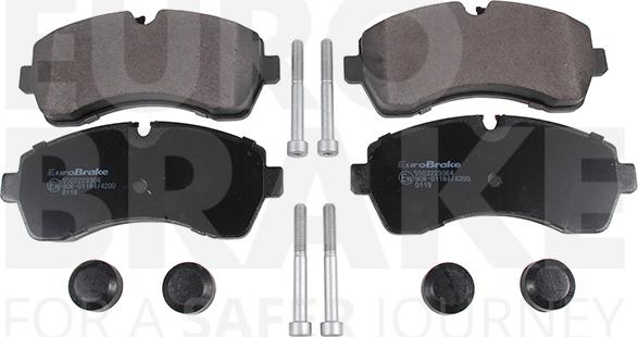 Eurobrake 5502223364 - Kit pastiglie freno, Freno a disco autozon.pro