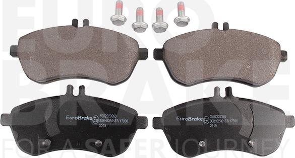 Eurobrake 5502223366 - Kit pastiglie freno, Freno a disco autozon.pro