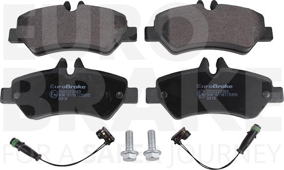 Eurobrake 5502223363 - Kit pastiglie freno, Freno a disco autozon.pro