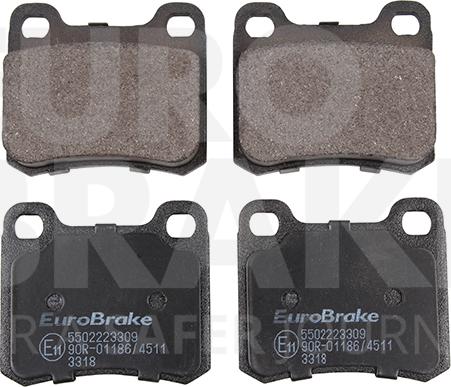 Eurobrake 5502223309 - Kit pastiglie freno, Freno a disco autozon.pro