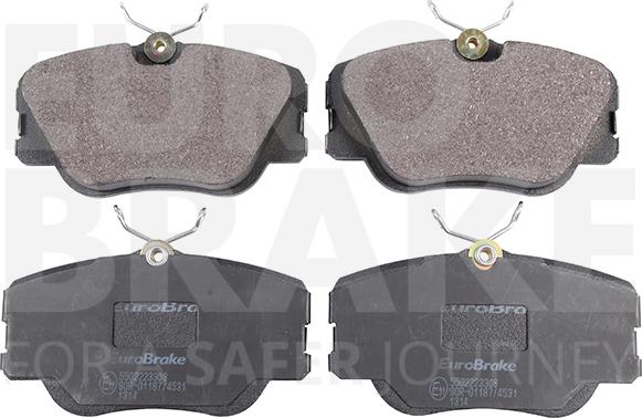 Eurobrake 5502223308 - Kit pastiglie freno, Freno a disco autozon.pro