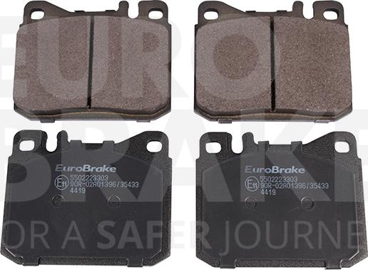 Eurobrake 5502223303 - Kit pastiglie freno, Freno a disco autozon.pro