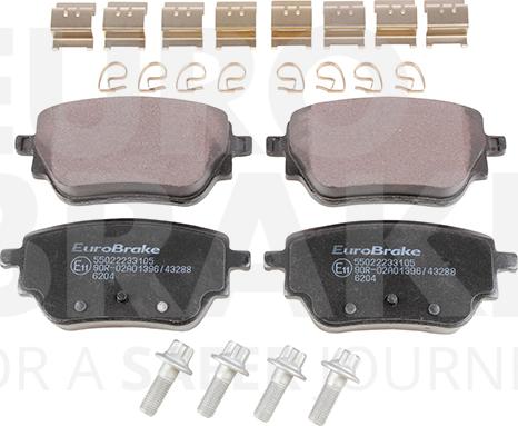 Eurobrake 55022233105 - Kit pastiglie freno, Freno a disco autozon.pro