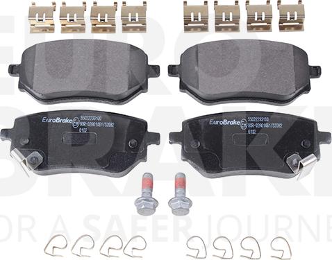 Eurobrake 55022233100 - Kit pastiglie freno, Freno a disco autozon.pro