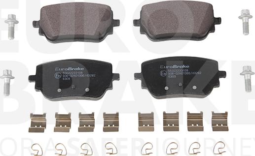 Eurobrake 55022233108 - Kit pastiglie freno, Freno a disco autozon.pro