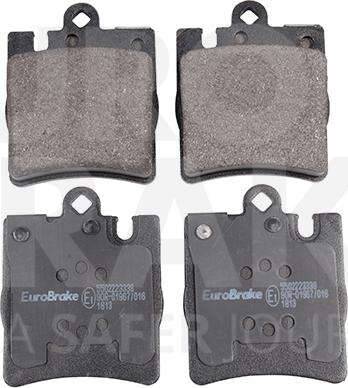 Eurobrake 5502223339 - Kit pastiglie freno, Freno a disco autozon.pro