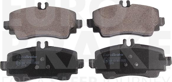 Eurobrake 5502223333 - Kit pastiglie freno, Freno a disco autozon.pro