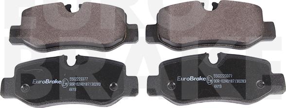 Eurobrake 5502223377 - Kit pastiglie freno, Freno a disco autozon.pro